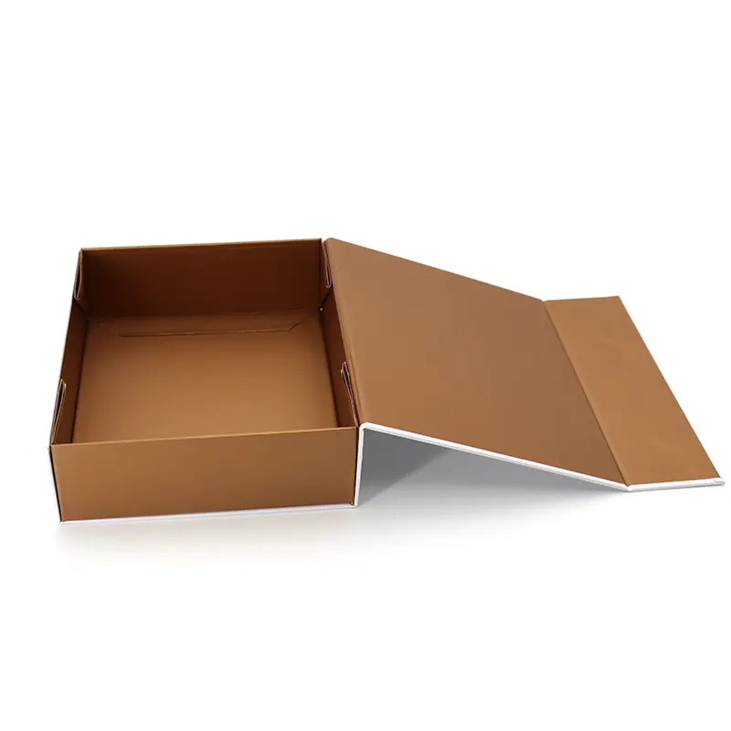 Side view of open BXL-ZDH-003 with brown cavity and white hinged cover